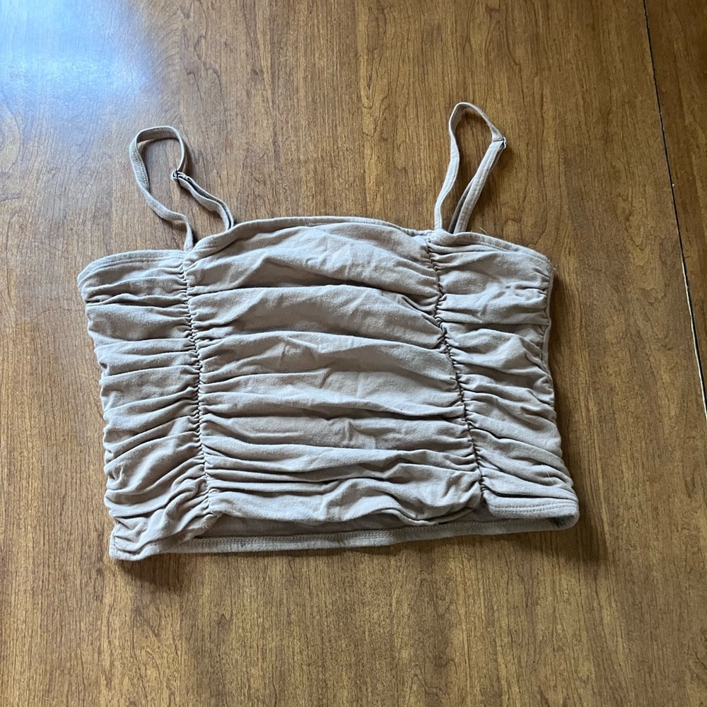Hollister Ruched Beige Women's Cropped Top